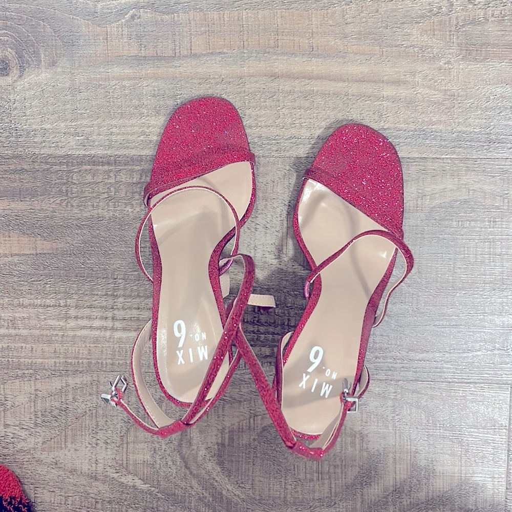 Hot pink sparkly heels